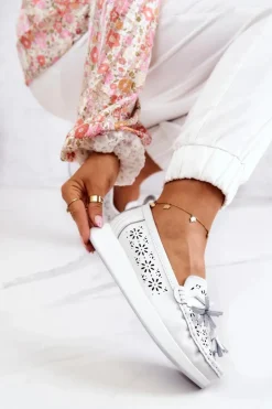 Best Buty damskie Vinceza Damskie Ażurowe Mokasyny Na Platformie Białe Louise