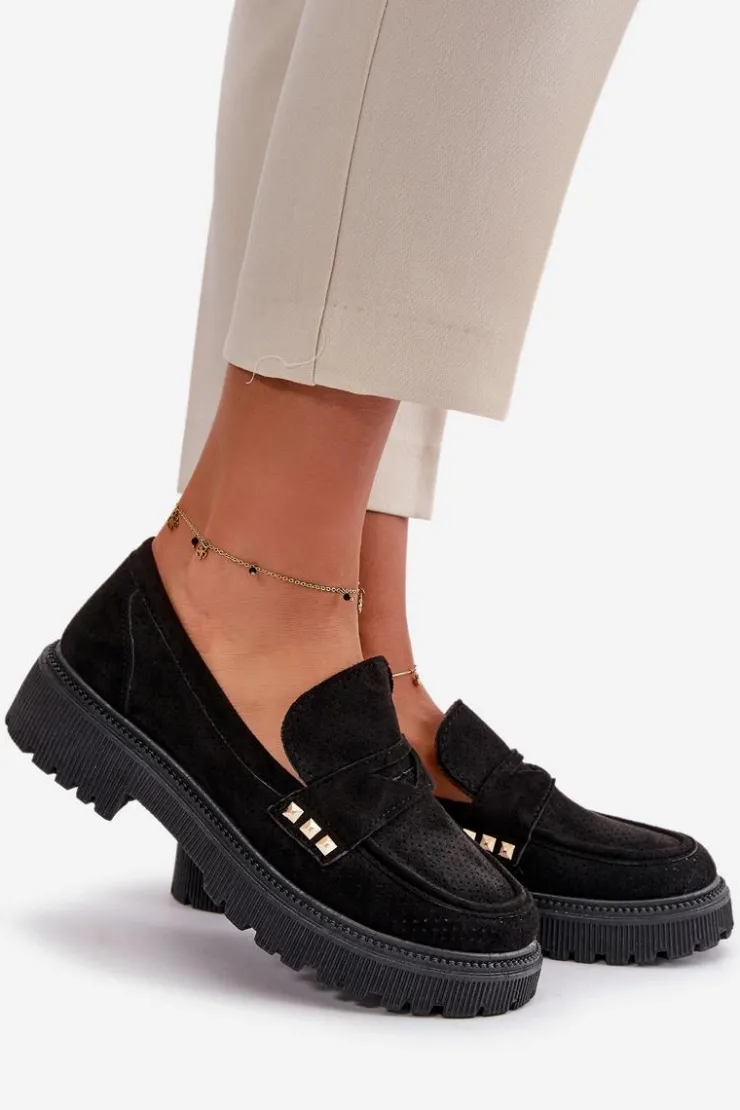 Damskie Boto Damskie Ażurowe Półbuty Mokasyny Czarne Tannes