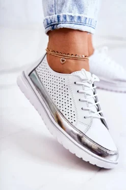 Damskie Buty damskie Vinceza Damskie Ażurowe Półbuty Na Platformie Białe Deloren