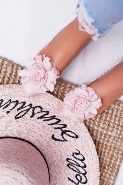 Boto Baleriny Klasyczne*Damskie Balerinki Lu Boo Różowe Z Kwiatem Transparentne Dairin