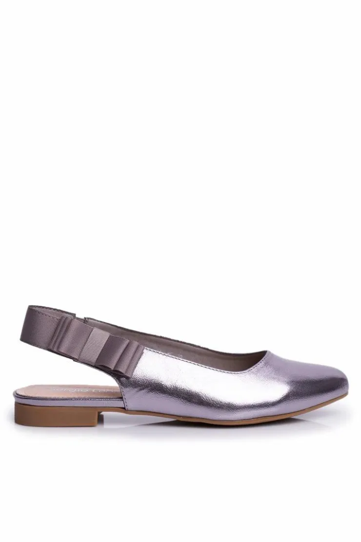 Damskie Buty Sergio Leone Damskie Balerinki Sergio Leone Srebrny Metalik BL615 Lilon