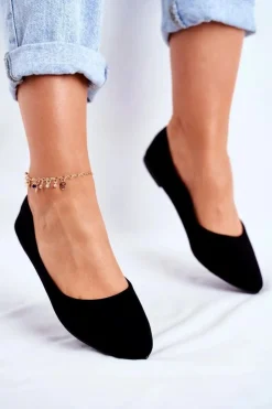 New Boto Damskie Balerinki Zamsz Czarne Bueno