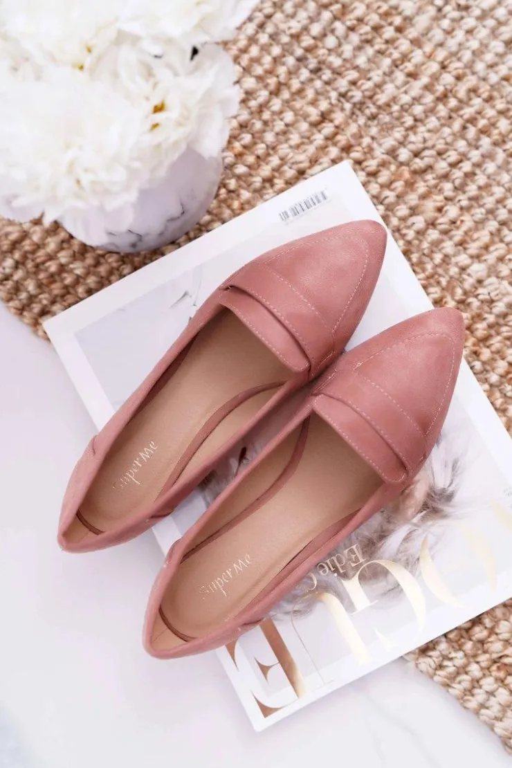 Damskie Boto Damskie Balerinki Zamszowe Lordsy Różowe Gretar