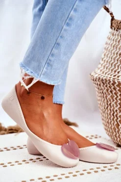 Hot ZAXY Damskie Baleriny Pachnące Gumowe Beżowe FF285051