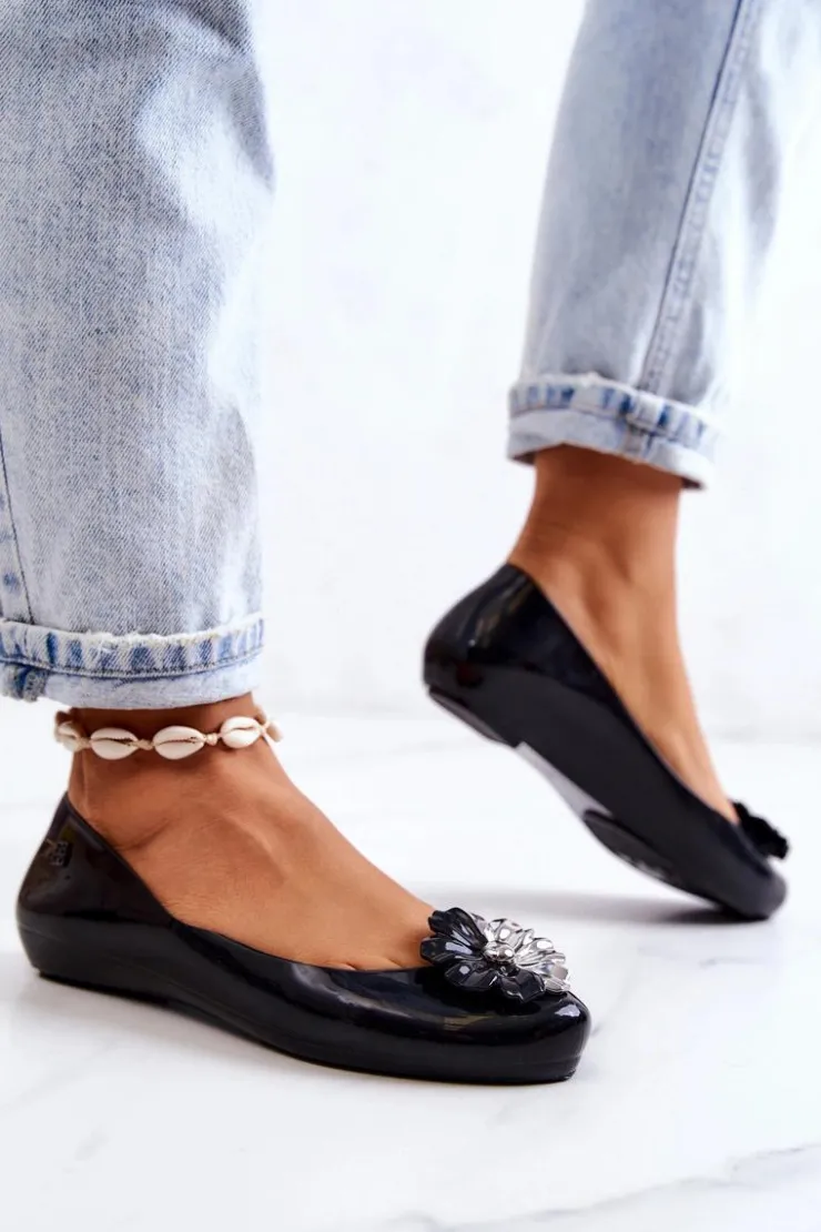 Damskie ZAXY Damskie Baleriny Pachnące Gumowe JJ285048 Czarne