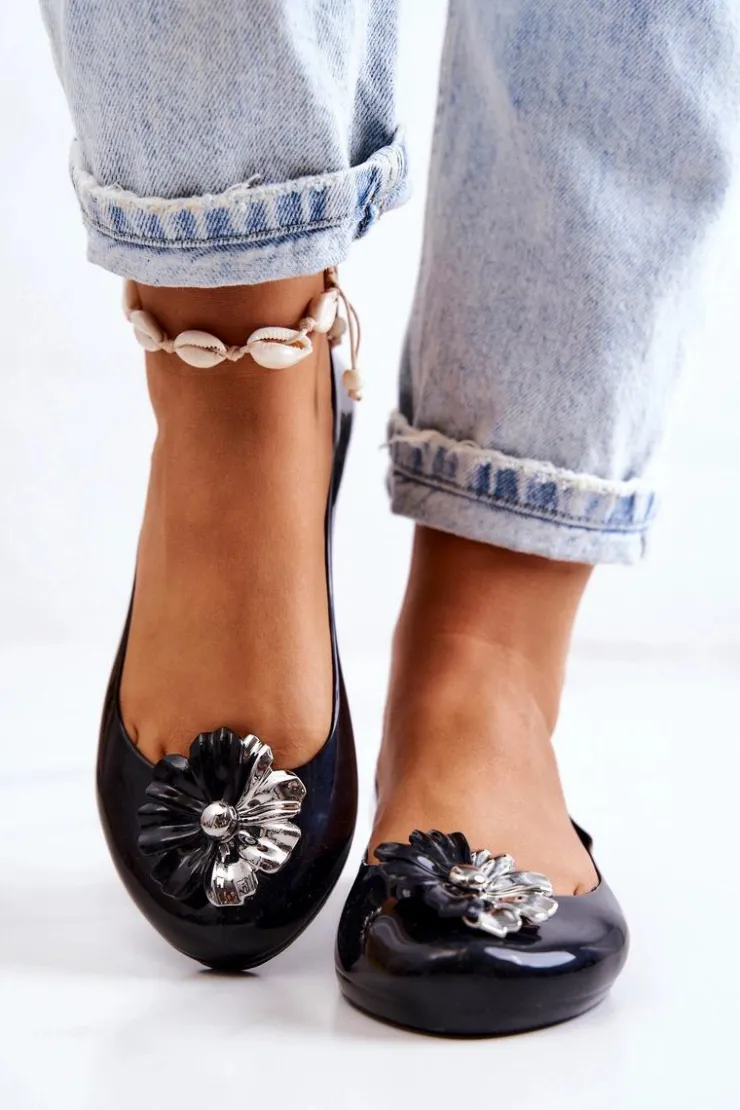 Damskie ZAXY Damskie Baleriny Pachnące Gumowe JJ285048 Czarne