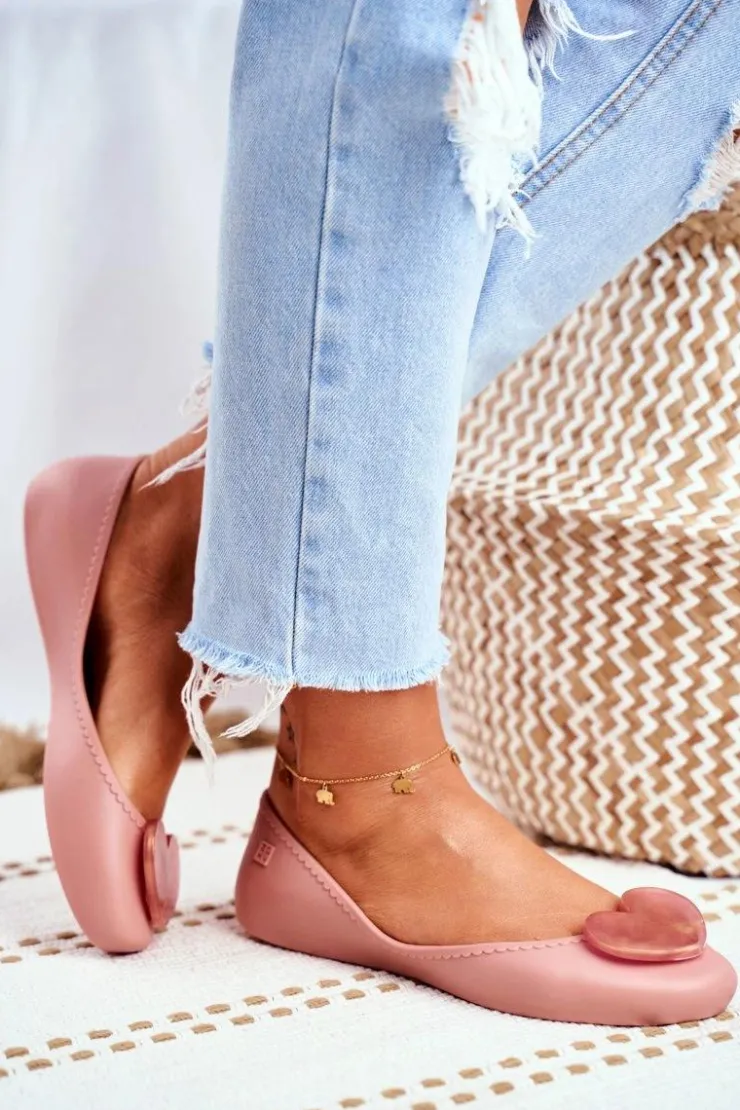 Damskie ZAXY Damskie Baleriny Pachnące Gumowe Różowe FF285052