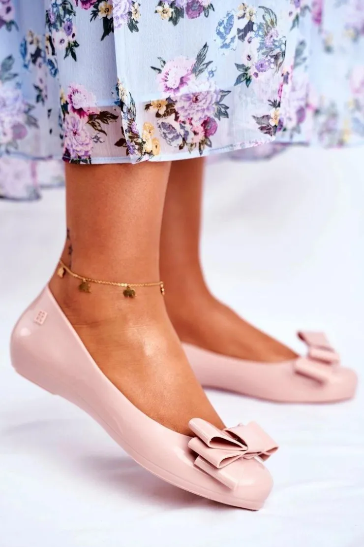 Online ZAXY Damskie Baleriny Pachnące Gumowe Jasno Różowe FF285058