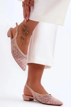 Boto Baleriny Klasyczne*Damskie Baleriny W Kropki Różowe Adore