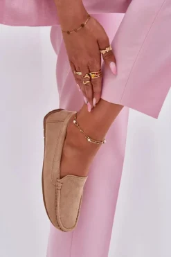 Evento Loafersy Damskie|Mokasyny Damskie Zamszowe*Damskie Beżowe Mokasyny Lekkie Zamsz Morreno II gat.