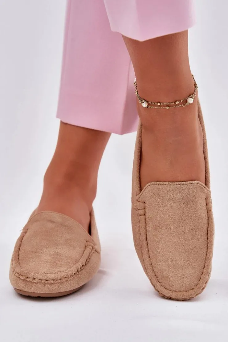 Evento Loafersy Damskie|Mokasyny Damskie Zamszowe*Damskie Beżowe Mokasyny Lekkie Zamsz Morreno II gat.