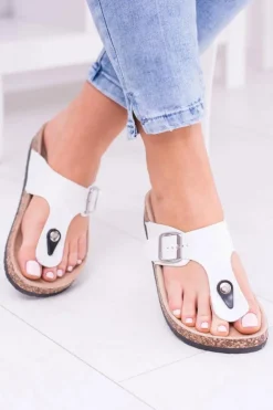 Damskie Boto Damskie Białe Japonki Klapki na Korku Florines