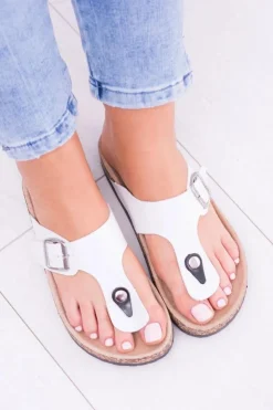 Damskie Boto Damskie Białe Japonki Klapki na Korku Florines