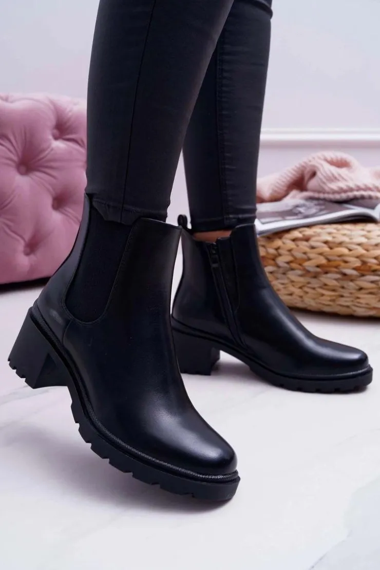 Boto Botki Na Słupku|Botki Zimowe Damskie*Damskie Botki Czarne Disquared