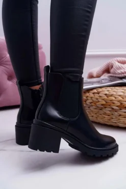 Boto Botki Na Słupku|Botki Zimowe Damskie*Damskie Botki Czarne Disquared