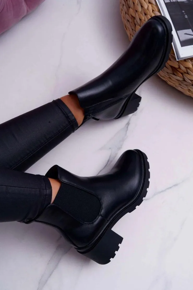 Boto Botki Na Słupku|Botki Zimowe Damskie*Damskie Botki Czarne Disquared