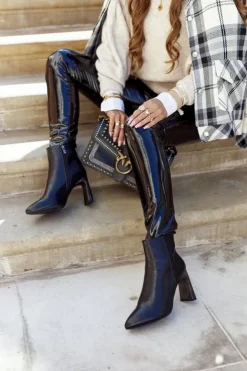 Damskie buty S.Barski Damskie Botki Czarne na Słupku Olastis