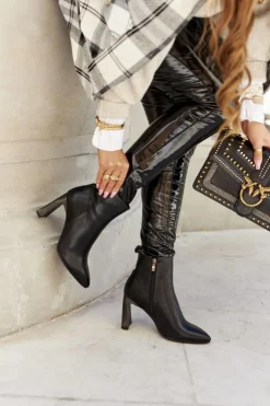 Damskie buty S.Barski Damskie Botki Czarne na Słupku Olastis