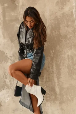 Boto Botki Na Słupku|Botki Na Obcasie*Damskie Botki Kowbojki Na Obcasie Białe Melaitia