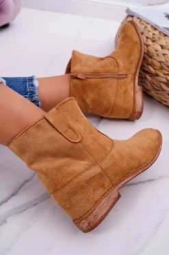 Online Boto Damskie Botki Na Koturnie Camel Evana