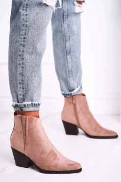 Boto Botki Na Słupku|Botki Zimowe Damskie*Damskie Botki Na Obcasie Khaki Loud