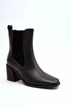 Boto Czarne Botki|Botki Na Obcasie*Damskie Botki Na Obcasie Ekoskóra Czarne Creazza