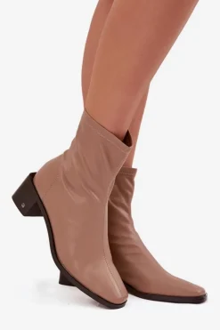 Damskie Buty damskie Vinceza Damskie Botki Na Obcasie Vinceza 23-10791 Beżowe