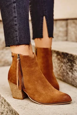 Big Star Shoes Botki Na Słupku|Brązowe I Beżowe Botki*Damskie Botki Na Słupku Big Star Camel GG274364