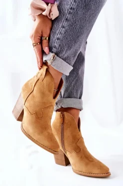 Online Boto Damskie Botki Na Słupku Camel Meronet