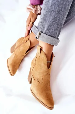 Online Boto Damskie Botki Na Słupku Camel Meronet