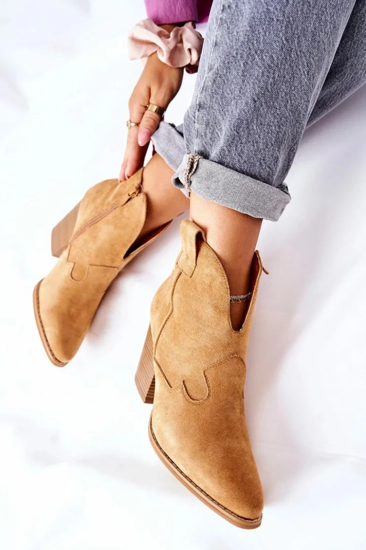 Online Boto Damskie Botki Na Słupku Camel Meronet