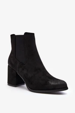 New Boto Damskie Botki Na Słupku Czarne Arianti