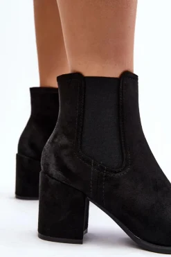 New Boto Damskie Botki Na Słupku Czarne Arianti