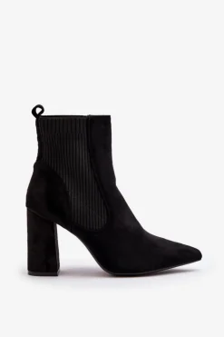 Online Boto Damskie Botki Na Słupku Czarne Tapara