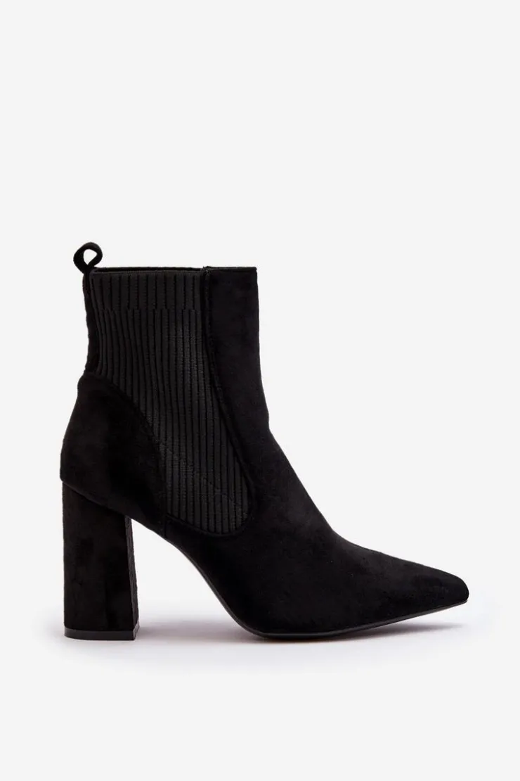 Online Boto Damskie Botki Na Słupku Czarne Tapara