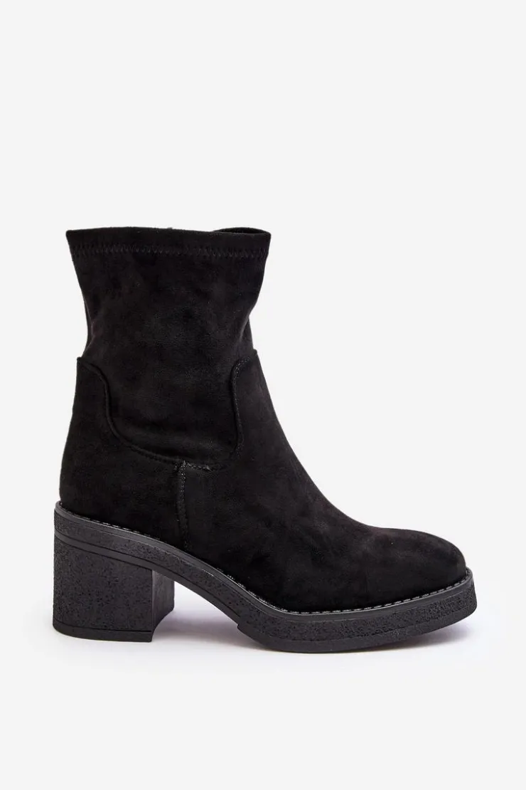 Outlet Boto Damskie Botki Na Słupku Czarne Argastis Czarny