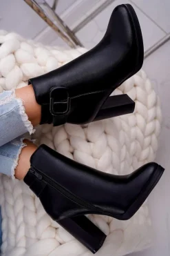 Boto Botki Na Słupku|Botki Zimowe Damskie*Damskie Botki Na Słupku Czarne Mastor