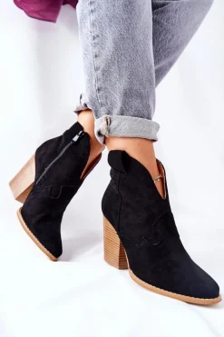 Sale Boto Damskie Botki Na Słupku Czarne Meronet