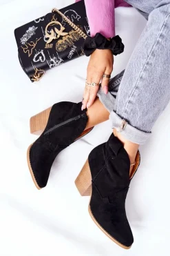 Sale Boto Damskie Botki Na Słupku Czarne Meronet