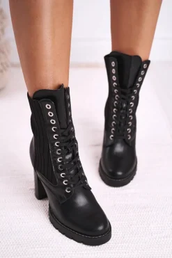 Clearance Boto Damskie Botki Na Słupku Wysokie Czarne Erdogan