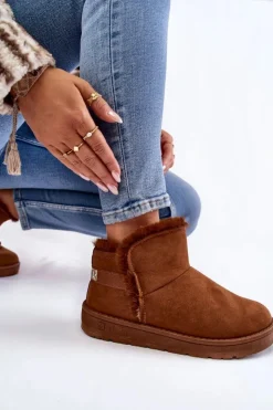 Damskie Big Star Shoes Damskie Botki Śniegowce Big Star KK274620 Brązowe