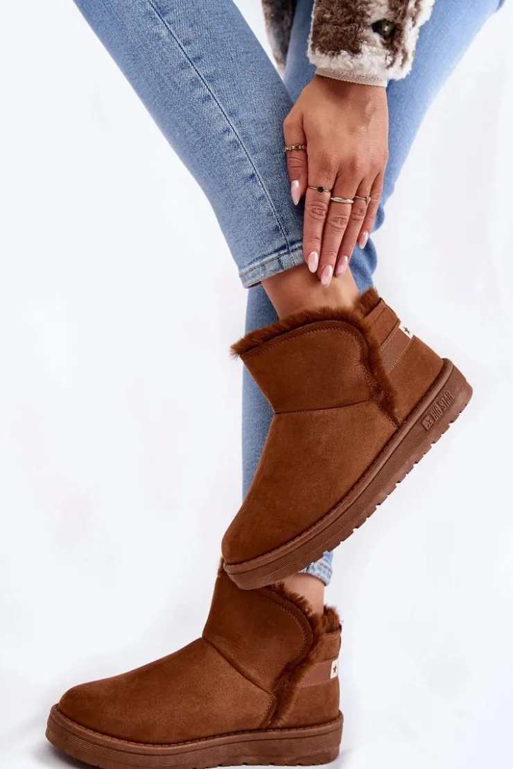 Damskie Big Star Shoes Damskie Botki Śniegowce Big Star KK274620 Brązowe