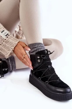 Clearance Boto Damskie Botki Śniegowce La.Fi 280072B-QN Czarne