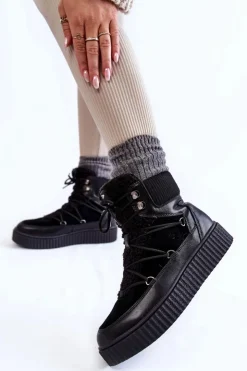 Clearance Boto Damskie Botki Śniegowce La.Fi 280072B-QN Czarne