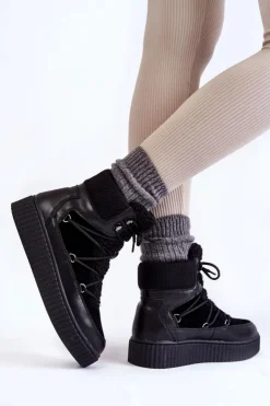 Clearance Boto Damskie Botki Śniegowce La.Fi 280072B-QN Czarne