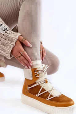 Hot Boto Damskie Botki Śniegowce La.Fi 280072Y-QN Camel