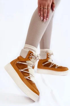 Hot Boto Damskie Botki Śniegowce La.Fi 280072Y-QN Camel