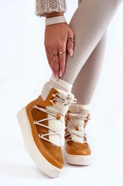 Hot Boto Damskie Botki Śniegowce La.Fi 280072Y-QN Camel