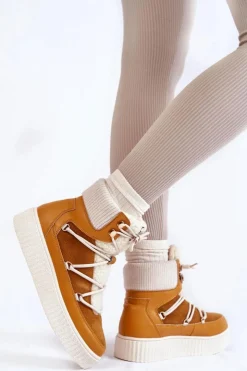 Hot Boto Damskie Botki Śniegowce La.Fi 280072Y-QN Camel