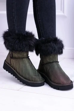 Damskie Boto Damskie Botki Śniegowce Wysokie Z Futerkiem Fourrure
